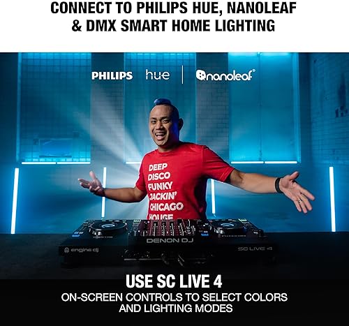 DENON DJ SC LIVE 4 STANDALONE DJ CONTROLLER | STEM SEPARATION | WI-FI STREAMING | BUILT-IN SPEAKERS