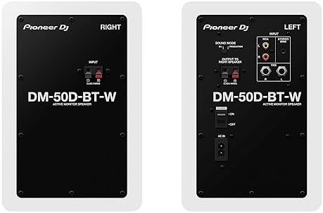PIONEER DJ DM-50D-BT-W 5" DESKTOP ACTIVE MONITORS WITH BLUETOOTH - WHITE