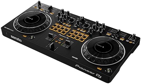 PIONEER DDJ-REV1 2-CHANNEL DJ CONTROLLER BUNDLE WITH SERATO DJ LITE, CASE, STAND, CLOTH - BLACK