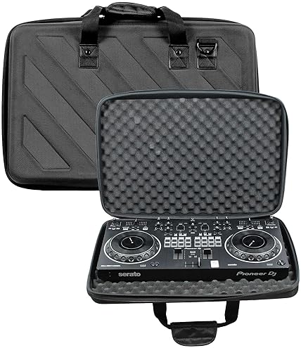 PIONEER DDJ-REV1 2-CHANNEL DJ CONTROLLER BUNDLE WITH SERATO DJ LITE, CASE, STAND, CLOTH - BLACK