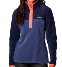 COLUMBIA WOMEN'S BENTON SPRINGS HALF SNAP PULLOVER - NAVY, SIZE MEDIUM