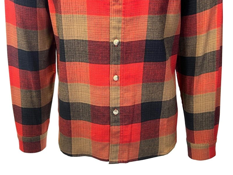 COLUMBIA MEN'S RED JASPER BUFFALO CHECK FLANNEL SHIRT - CORNELL WOODS L/S
