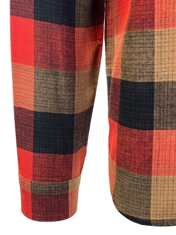 COLUMBIA MEN'S RED JASPER BUFFALO CHECK FLANNEL SHIRT - CORNELL WOODS L/S
