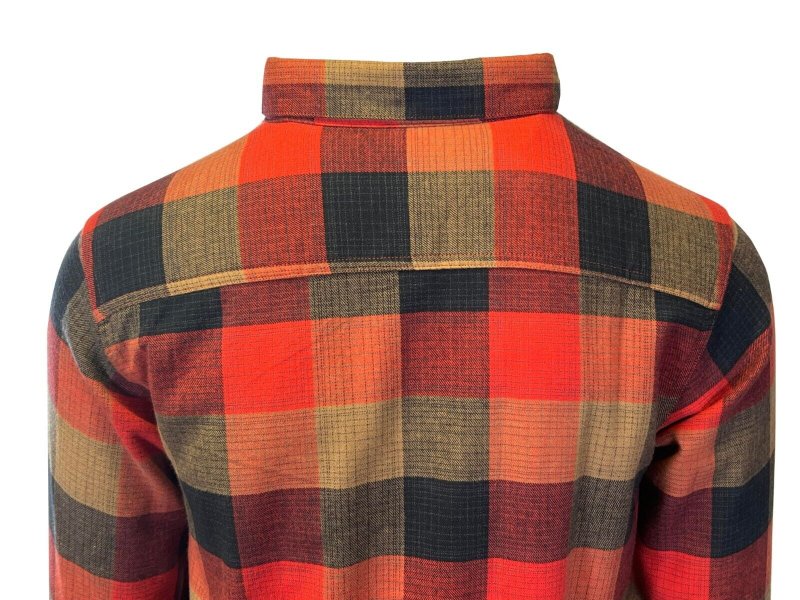COLUMBIA MEN'S RED JASPER BUFFALO CHECK FLANNEL SHIRT - CORNELL WOODS L/S