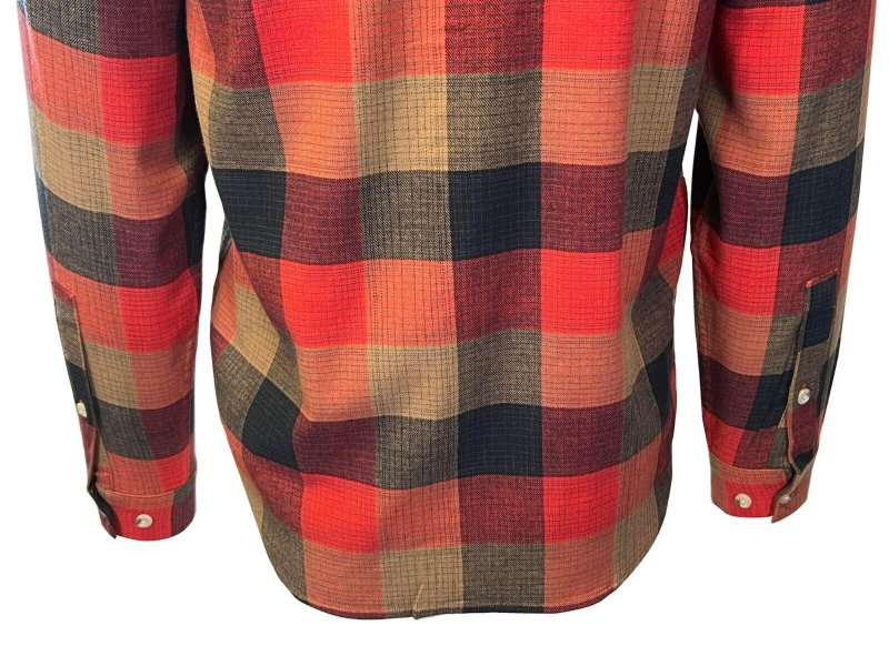 COLUMBIA MEN'S RED JASPER BUFFALO CHECK FLANNEL SHIRT - CORNELL WOODS L/S