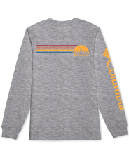 COLUMBIA MEN'S REGULAR FIT LONG SLEEVE GRAPHIC T-SHIRT IN GREY XXL