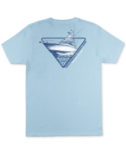 COLUMBIA MEN'S REGULAR FIT BLUE GRAPHIC T-SHIRT - LARGE, SHORT SLEEVE