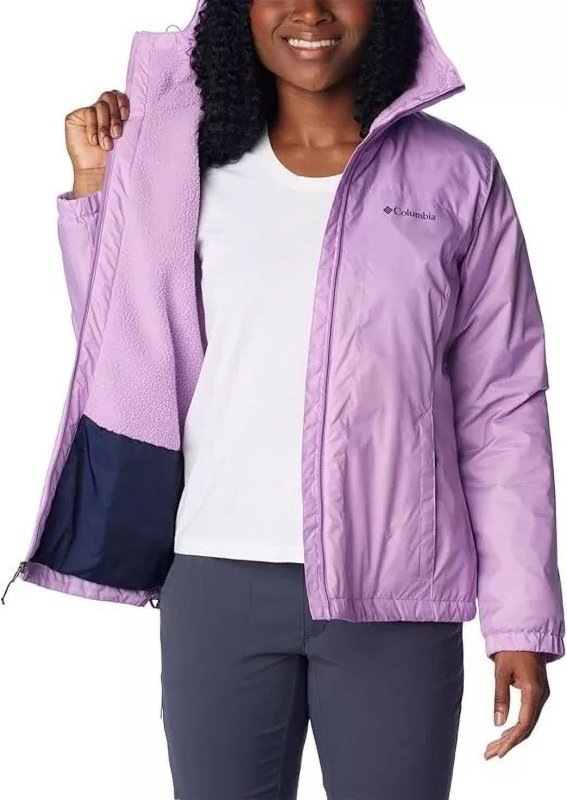 COLUMBIA WOMEN'S SHERPA-LINED SWITCHBACK JACKET, GUMDROP, SIZE 2X