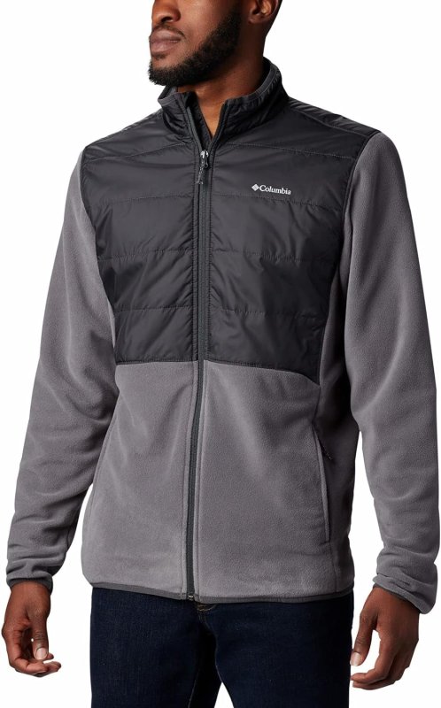 COLUMBIA MEN'S BASIN BUTTE FLEECE FULL ZIP JACKET CITY GREY/SHARK XXL