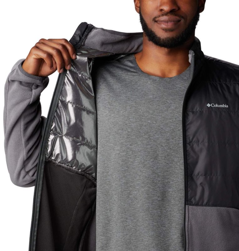 COLUMBIA MEN'S BASIN BUTTE FLEECE FULL ZIP JACKET CITY GREY/SHARK XXL