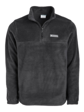 COLUMBIA  MEN'S GRAY LOGO QUARTER-ZIP FLEECE PULLOVER SWEATER - CLASSIC FIT, SIZE L