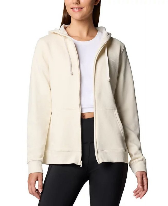 COLUMBIA CHALK WOMEN'S FULL-ZIP HOODIE, CAPE LACEY GRAPHIC DESIGN, SIZE US MEDIUM