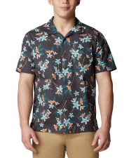 COLUMBIA MEN'S ARROW SPRINGS SHORT-SLEEVE SHIRT, SHARK TIGER LIL PRINT, SIZE 2XL