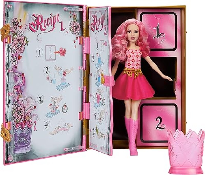 DISNEY DESCENDANTS: RISE OF RED DOLL & PLAYSET WITH SORCERER’S COOKBOOK - BRIDGET, QUEEN OF HEARTS, FIZZ & SLIME