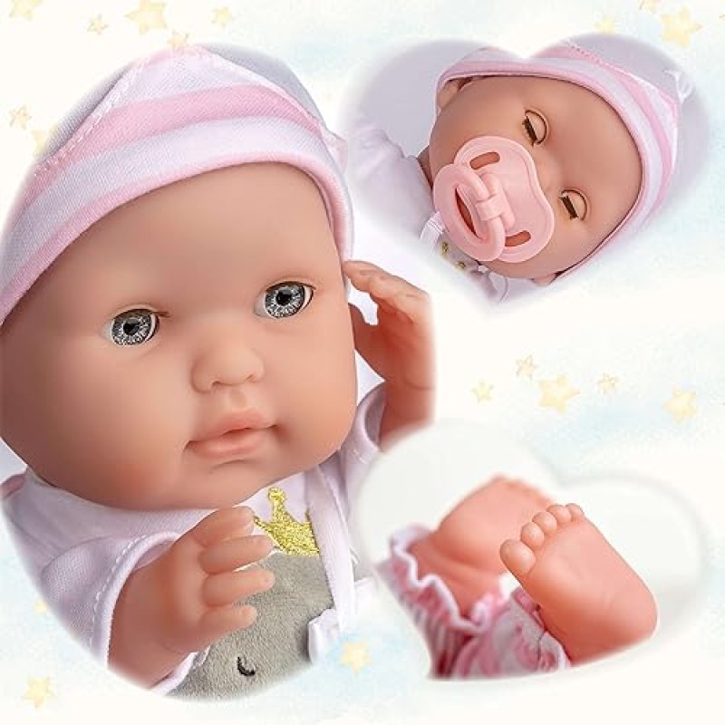 JC TOYS "15-INCH SOFT BODY BABY DOLL WITH OPEN/CLOSE EYES & ACCESSORIES  BERENGUER BOUTIQUE | PINK | AGES 2+"