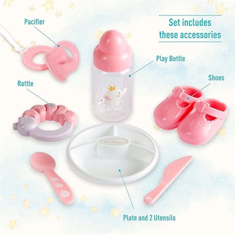 JC TOYS "15-INCH SOFT BODY BABY DOLL WITH OPEN/CLOSE EYES & ACCESSORIES  BERENGUER BOUTIQUE | PINK | AGES 2+"
