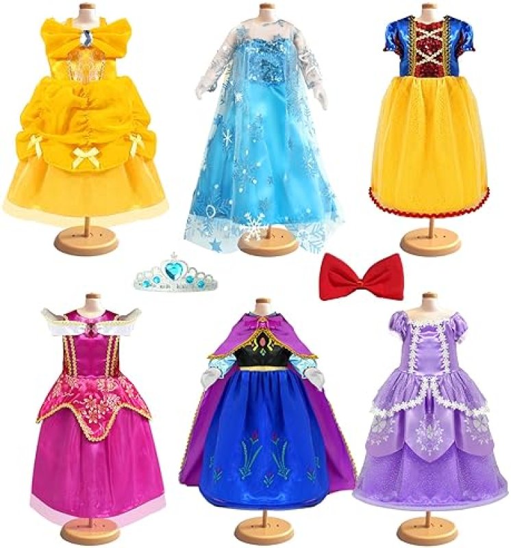 WONDOLL PRINCESS COSTUME DRESS SET FOR 18-INCH DOLLS - 6 PIECES