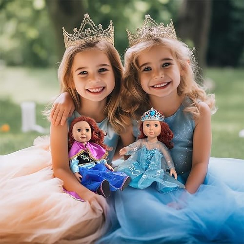 WONDOLL PRINCESS COSTUME DRESS SET FOR 18-INCH DOLLS - 6 PIECES