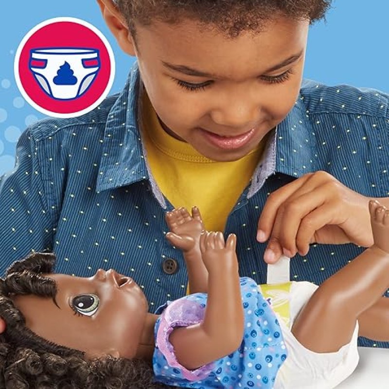 BABY ALIVE BLUEBERRY BLAST DOLL WITH BLENDER SET - BLACK HAIR, INTERACTIVE TOY FOR KIDS 3+
