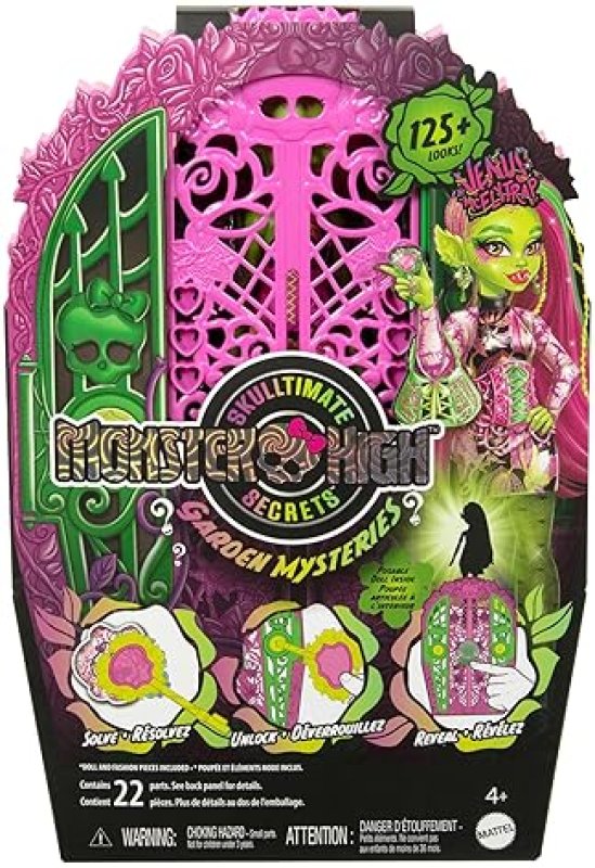 MONSTER HIGH SKULLTIMATE SECRETS VENUS MCFLYTRAP DOLL SET WITH REVEAL CLOSET & TEA PARTY SURPRISES