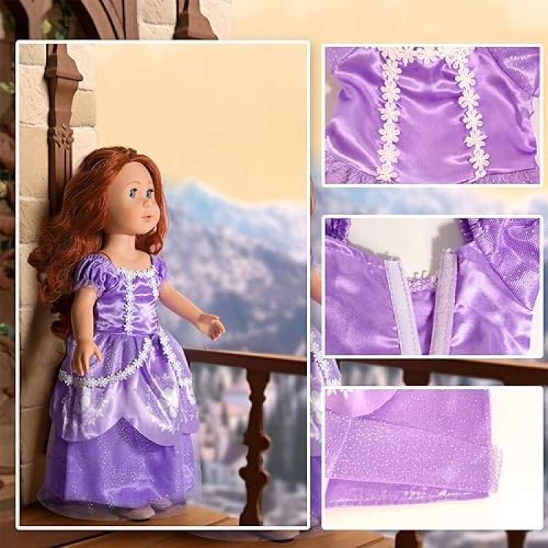 WONDOLL -PIECE PRINCESS COSTUME SET FOR 18-INCH DOLLS - VARIETY OF DRESSES