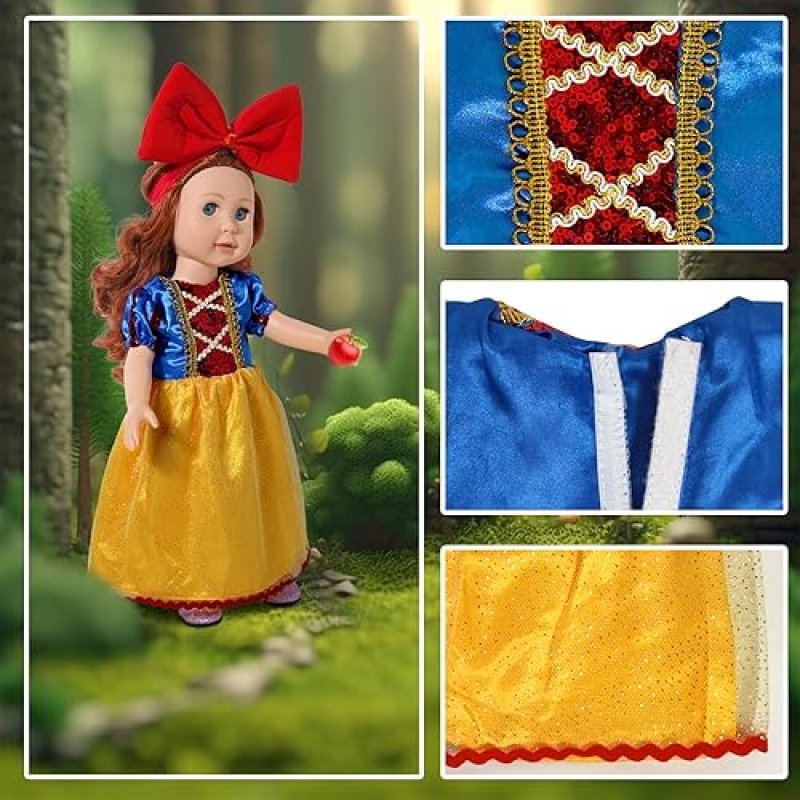 WONDOLL -PIECE PRINCESS COSTUME SET FOR 18-INCH DOLLS - VARIETY OF DRESSES