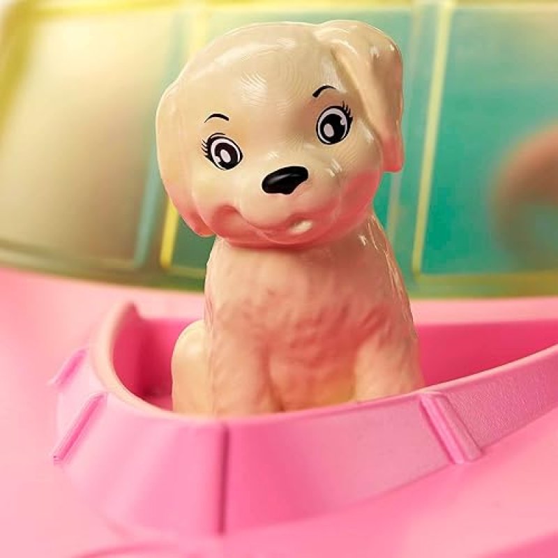 BARBIE DOLL & TOY BOAT PLAYSET WITH PUPPY, LIFE VEST & ACCESSORIES, FITS 3 DOLLS, FLOATS