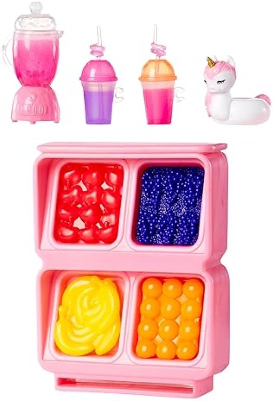 RAINBOW HIGH LITTLES POOL DAY PLAYSET WITH SMALL DOLL - PINK 5.5” - INCLUDES POOL, SLIDE, ACCESSORIES, SMOOTHIE STAND - KIDS GIFT AGES 4+
