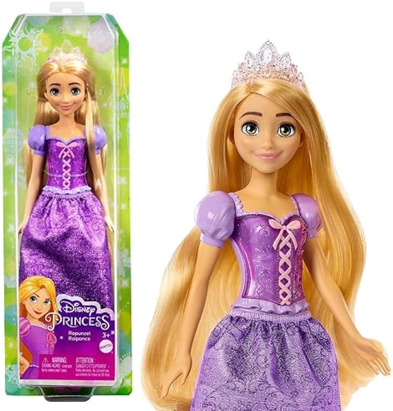 MATTEL DISNEY PRINCESS RAPUNZEL FASHION DOLL WITH BLONDE HAIR & TIARA - TANGLED MOVIE INSPIRED