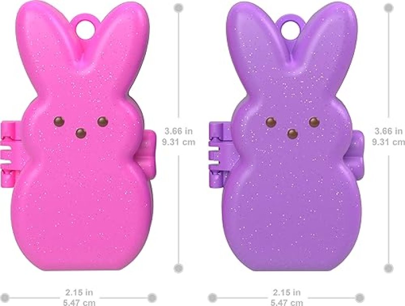 POLLY POCKET X PEEPS MICRO DOLLS SET WITH PLAYSETS & ACCESSORIES, TRAVEL TOY COMPACT