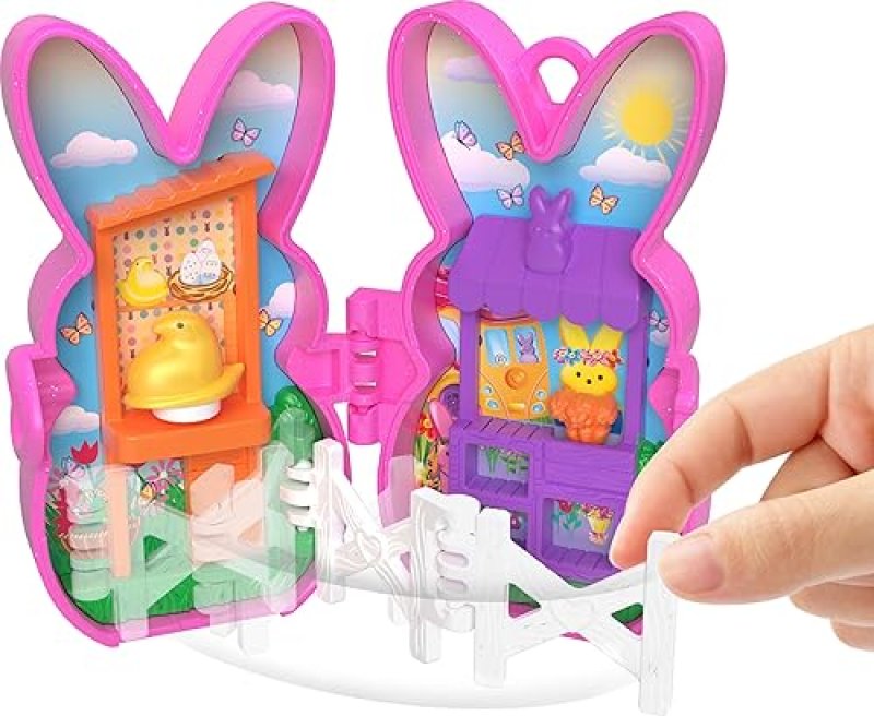 POLLY POCKET X PEEPS MICRO DOLLS SET WITH PLAYSETS & ACCESSORIES, TRAVEL TOY COMPACT