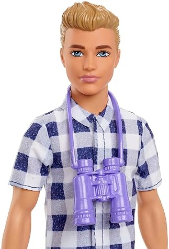 BARBIE CAMPING SET WITH BLONDE KEN DOLL & ACCESSORIES - COOLER, MAP & MORE