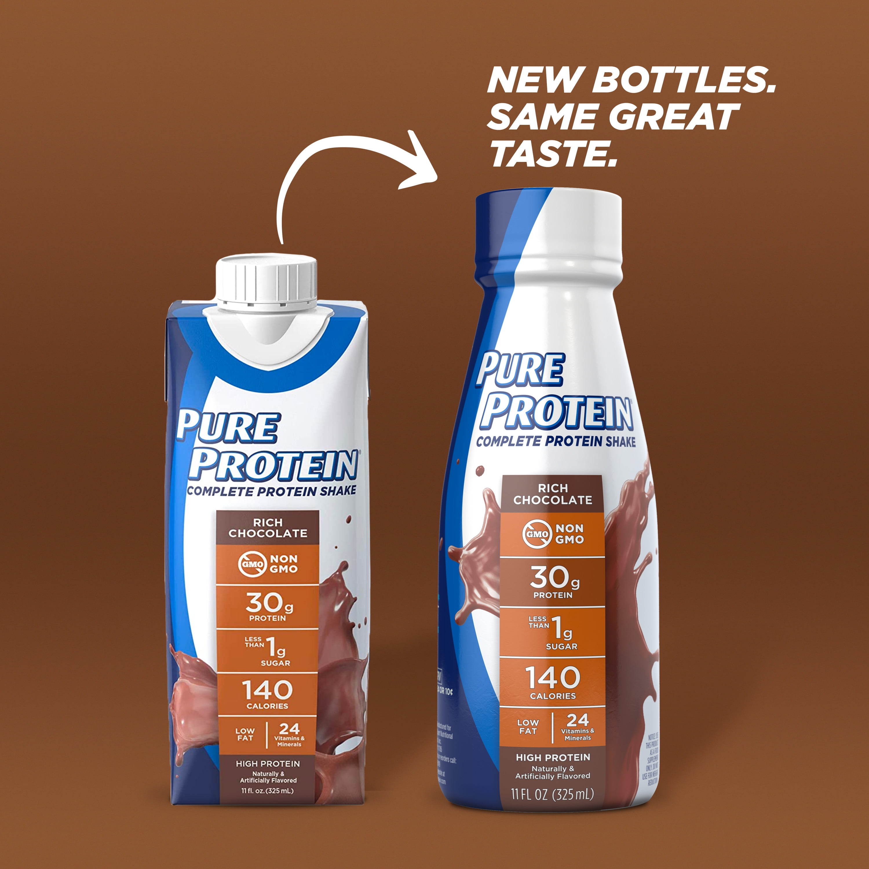 PURE PROTEIN SHAKE - 30G PROTEIN - 11 FL OZ - 12 CT RICH CHOCOLATE