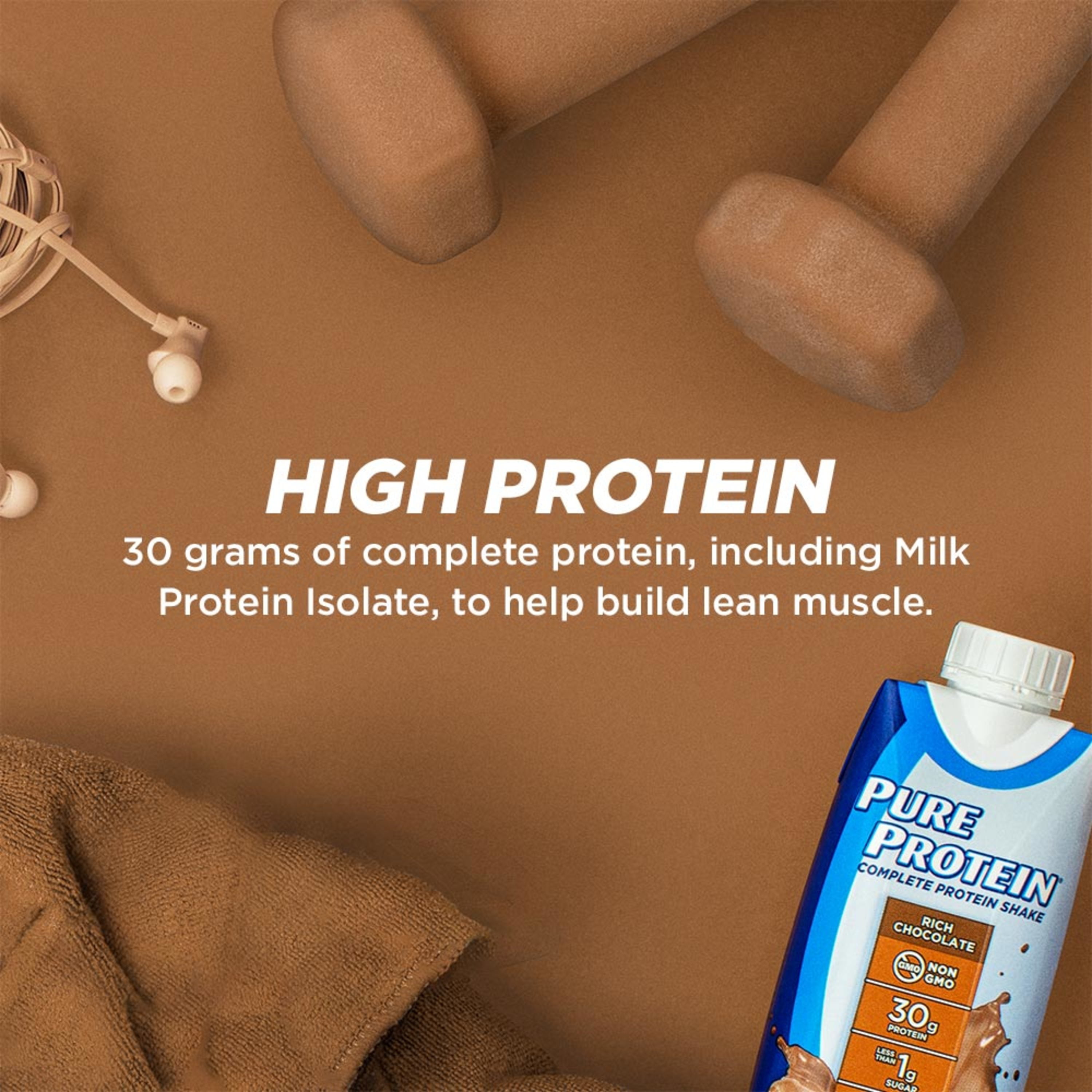 PURE PROTEIN SHAKE - 30G PROTEIN - 11 FL OZ - 12 CT RICH CHOCOLATE