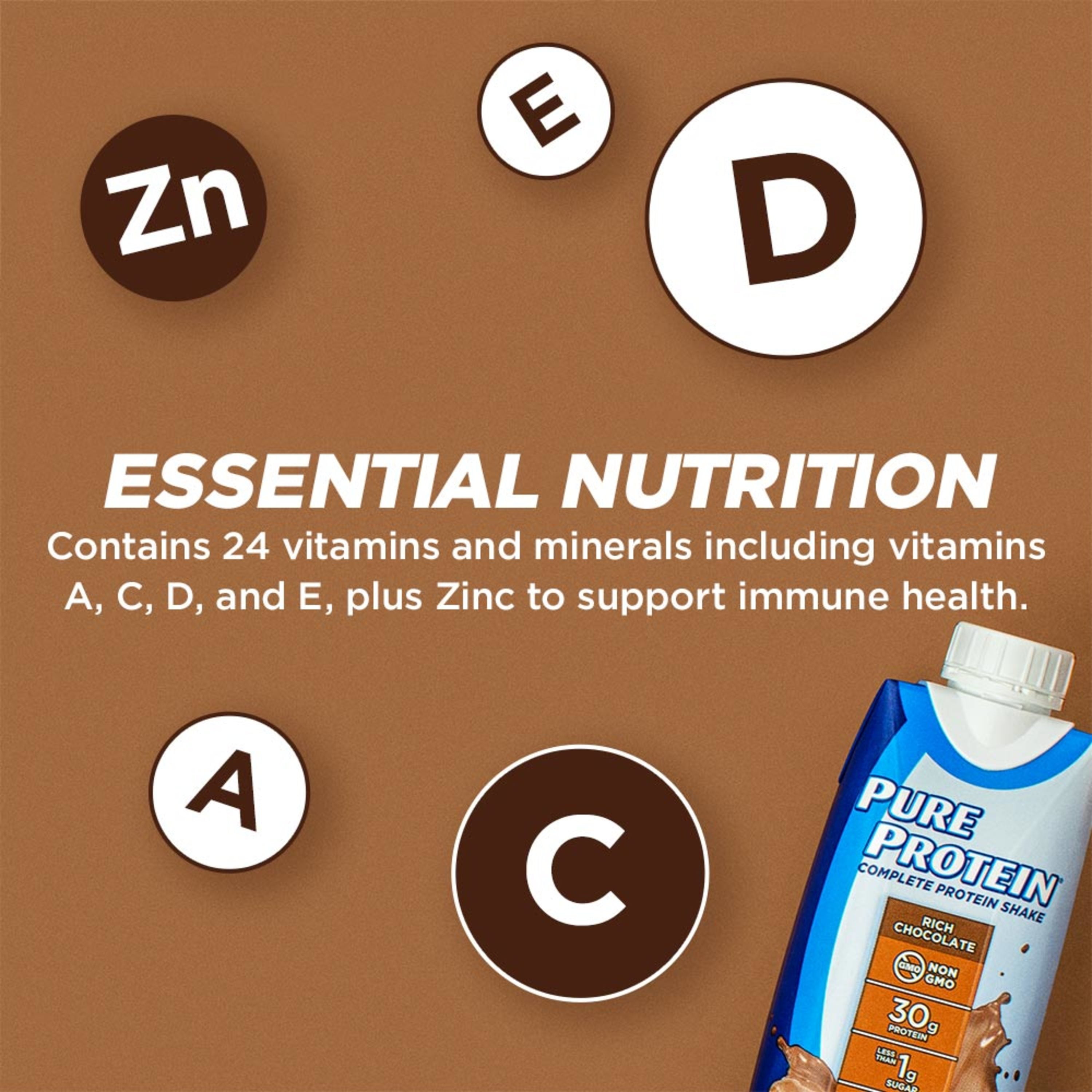 PURE PROTEIN SHAKE - 30G PROTEIN - 11 FL OZ - 12 CT RICH CHOCOLATE