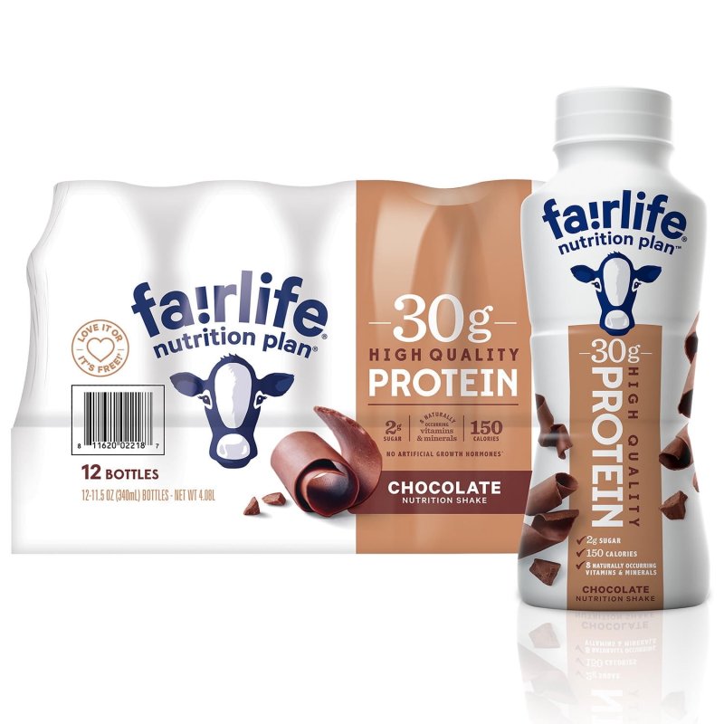 FAIRLIFE CHOCOLATE PROTEIN SHAKE, 30G, 11.5 FL OZ, PACK OF 12
