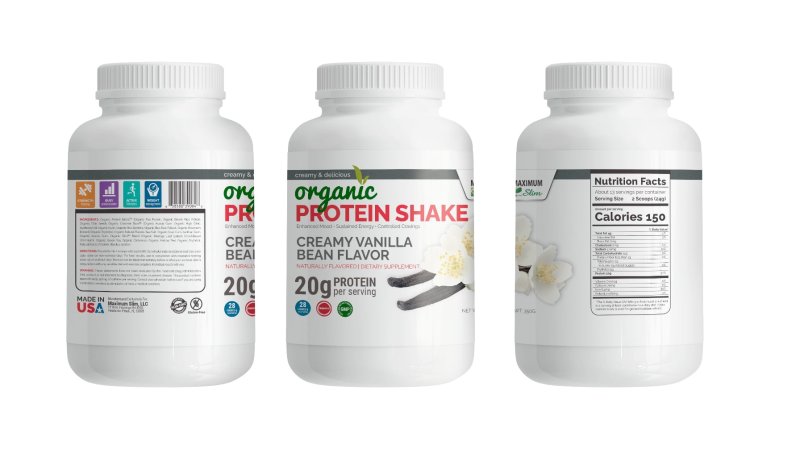 MAXIMUM SLIM ORGANIC WHEY PROTEIN POWDER - CREAMY VANILLA FAT BURNING SHAKE
