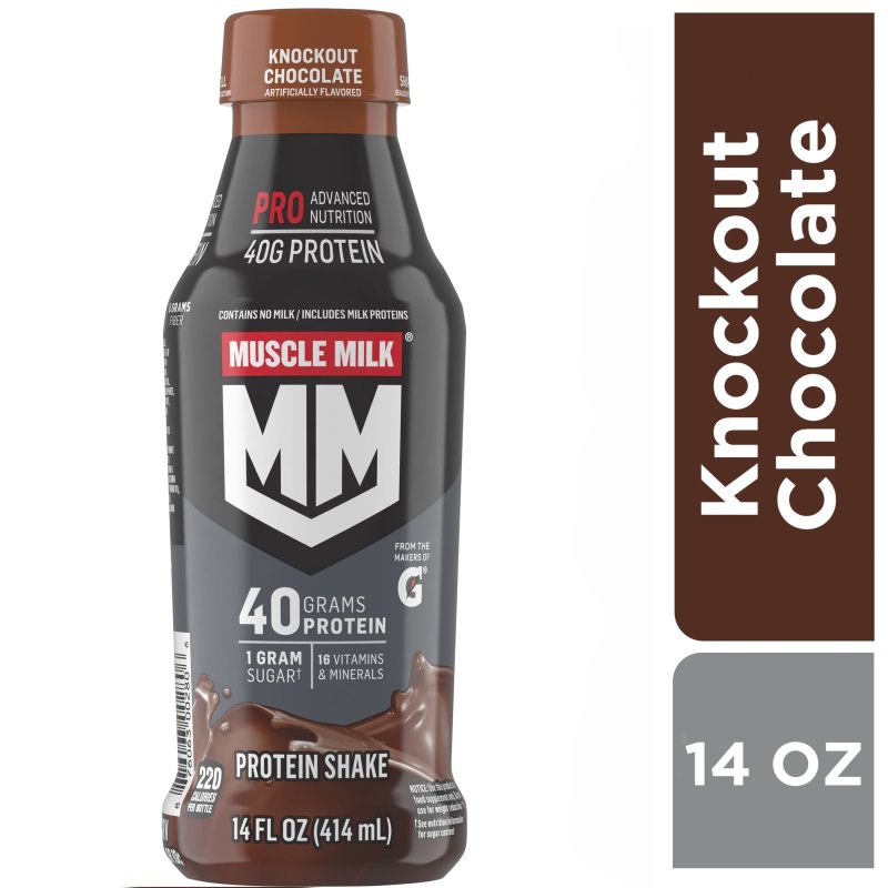 MUSCLE MILK PRO ADVANCED NUTRITION CHOCOLATE PROTEIN SHAKE - 14 FL OZ BOTTLE