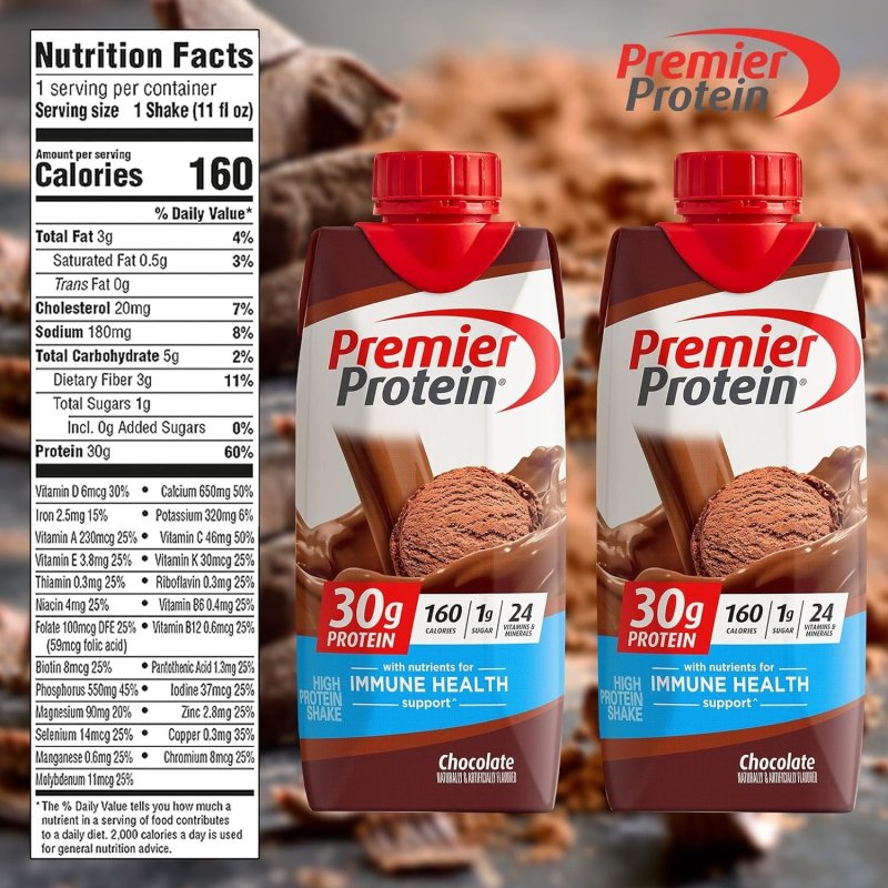 PREMIER PROTEIN SHAKES VARIETY PACK - 10 LOW CARB HIGH PROTEIN DRINKS WITH 5 FLAVORS - CHOCOLATE, STRAWBERRY, VANILLA, BANANA, CARAMEL + 10 STRAWS