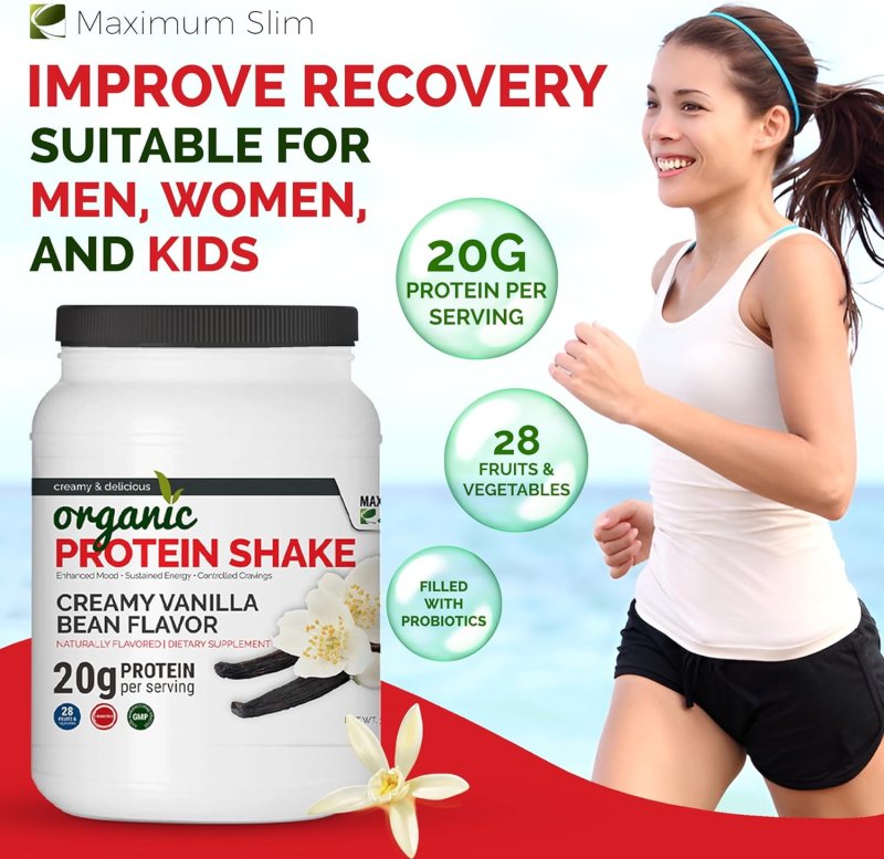 MAXIMUM SLIM ORGANIC CREAMY VANILLA BEAN PROTEIN SHAKE