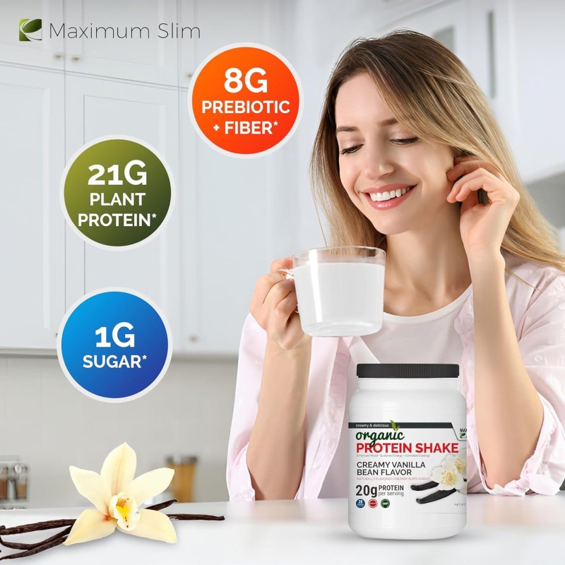 MAXIMUM SLIM ORGANIC CREAMY VANILLA BEAN PROTEIN SHAKE
