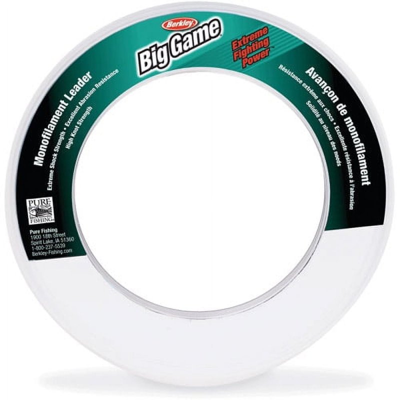 BERKLEY TRILENE BIG GAME MONOFILAMENT LEADERS, CLEAR, 300LB - 136.0KG STRENGTH