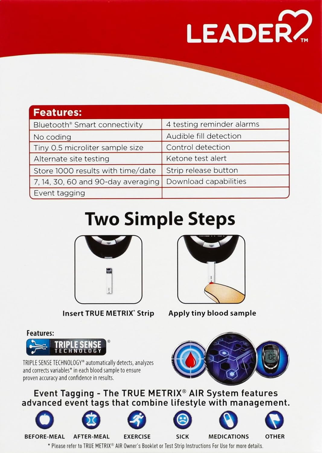 LEADER AIR GLUCOSE METER KIT WITH WIRELESS MOBILE TRANSMISSION & TRIPLE SENSE TECHNOLOGY