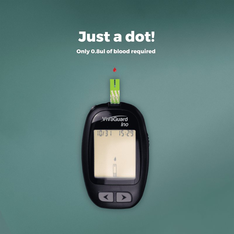 VIVAGUARD BLOOD GLUCOSE MONITOR FOR ACCURATE, PAINLESS TESTING AT HOME