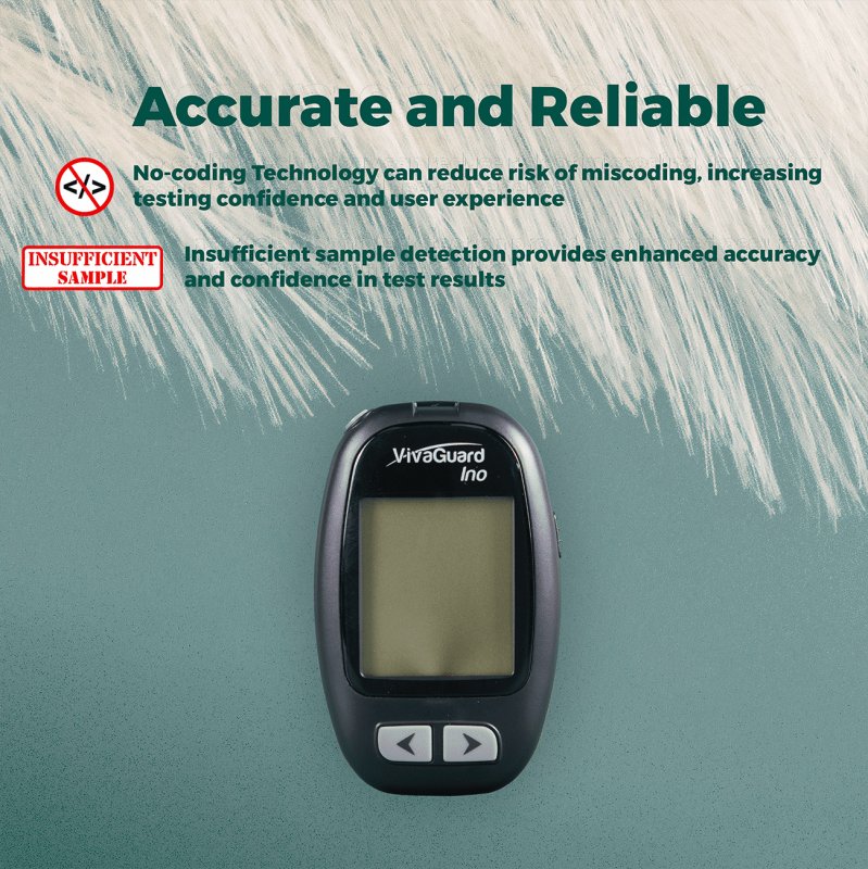 VIVAGUARD BLOOD GLUCOSE MONITOR FOR ACCURATE, PAINLESS TESTING AT HOME