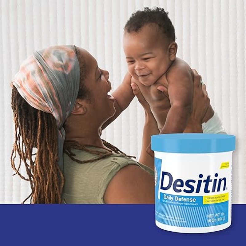 DESITIN DAILY DEFENSE BABY DIAPER RASH CREAM - 13% ZINC OXIDE, HYPOALLERGENIC, 16 OZ