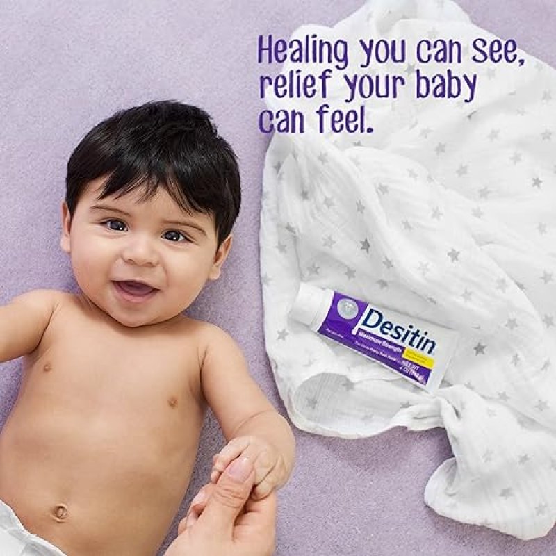DESITIN MAXIMUM STRENGTH BABY DIAPER RASH CREAM, 40% ZINC OXIDE, HYPOALLERGENIC, 4.8 OZ