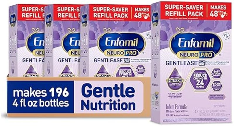 ENFAMIL NEUROPRO GENTLEASE BABY FORMULA, 35.2 OZ (PACK OF 4) - BRAIN BUILDING DHA, PREBIOTICS FOR SOFTER STOOLS
