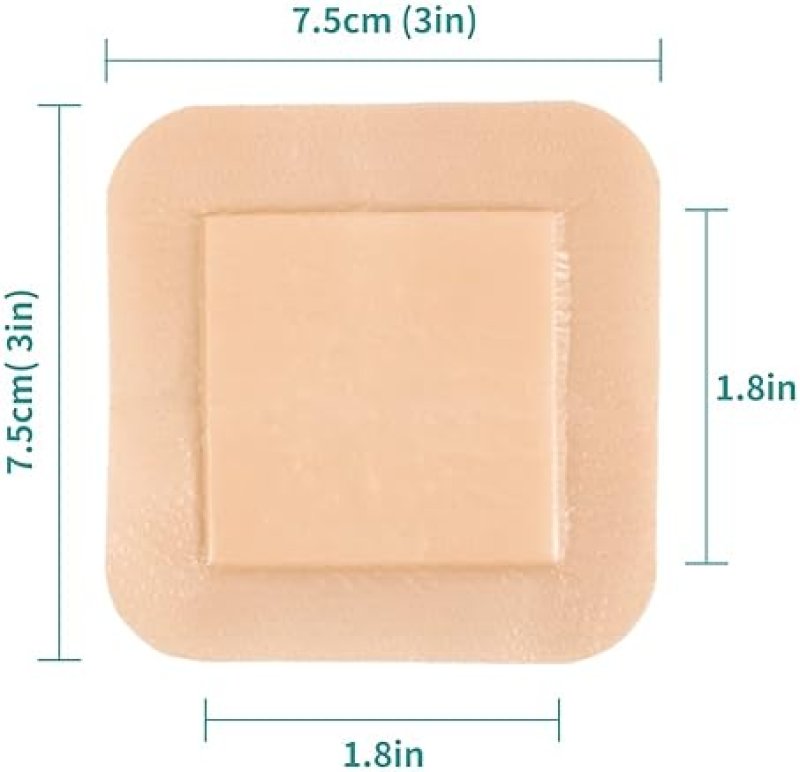 DIMORA SILICONE FOAM DRESSING 3"X3" WATERPROOF WOUND CARE BANDAGE 10 PACK - FSA/HSA APPROVED