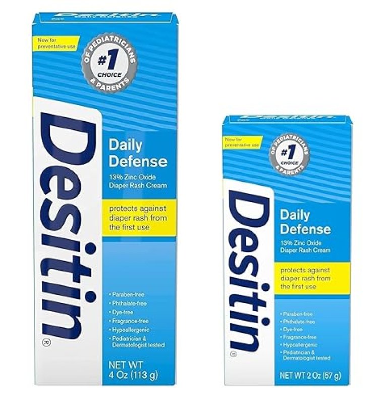 DESITIN DAILY DEFENSE DIAPER RASH CREAM BUNDLE PACK WITH ZINC OXIDE - 4 OZ & 2 OZ